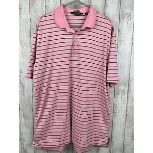 Polo Golf Ralph Lauren Vintage Lisle Shirt Size XL Pink Black White Stripes